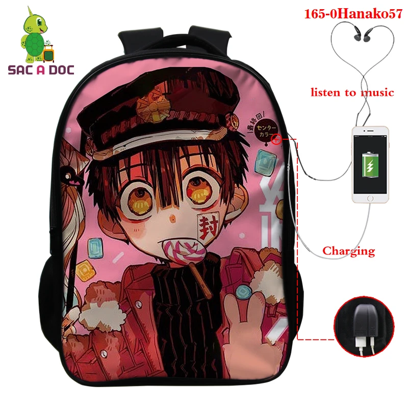 

Toilet-Bound Hanako-kun Laptop Backpack USB School Bags Women Men Travel Bags for Girls Anime Bagpack Back To School Bags