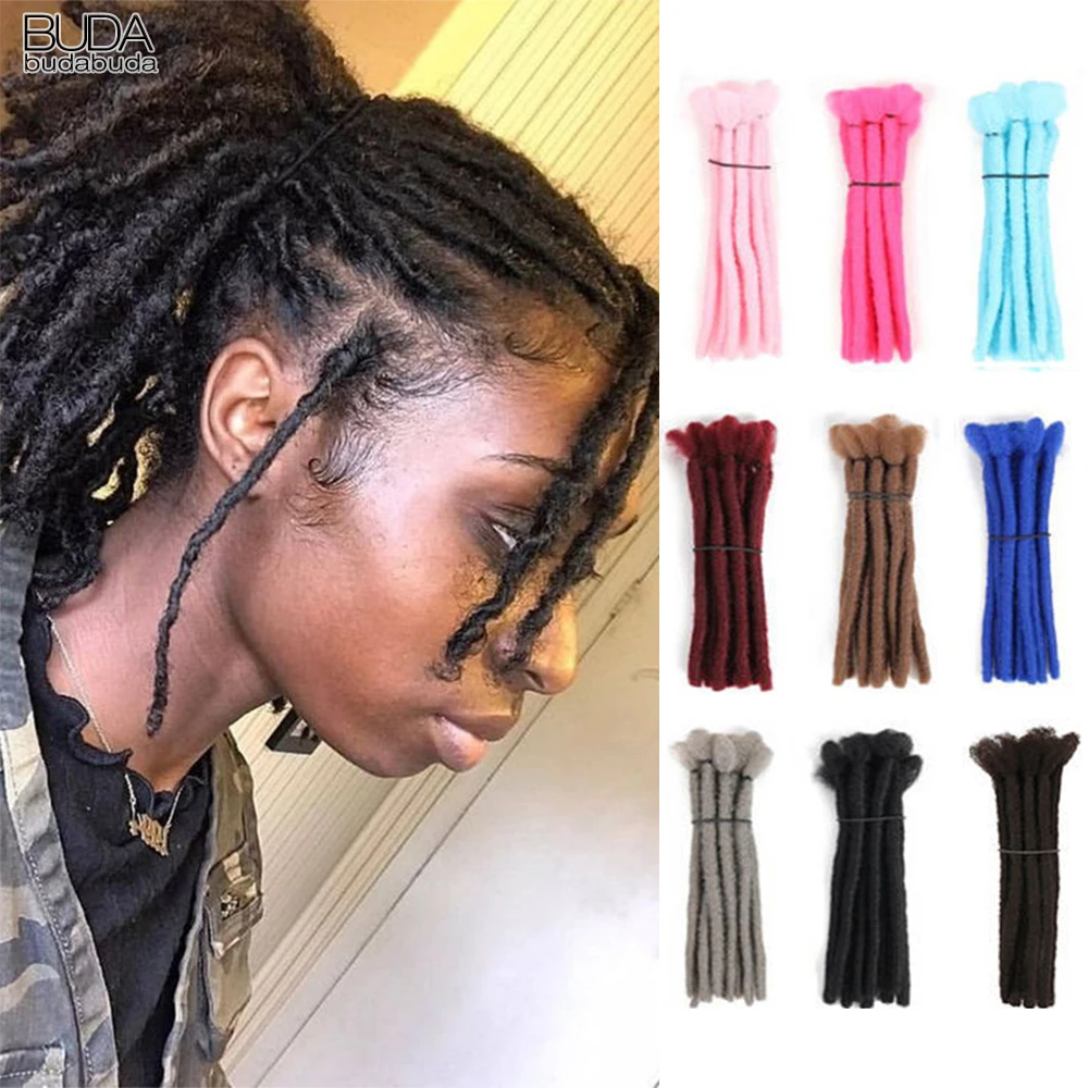 

Мягкие дреды ручной работы BUDABUDA, модные удлинители волос в стиле хип-хоп для мужчин и женщин, Синтетические Искусственные африканские волос...