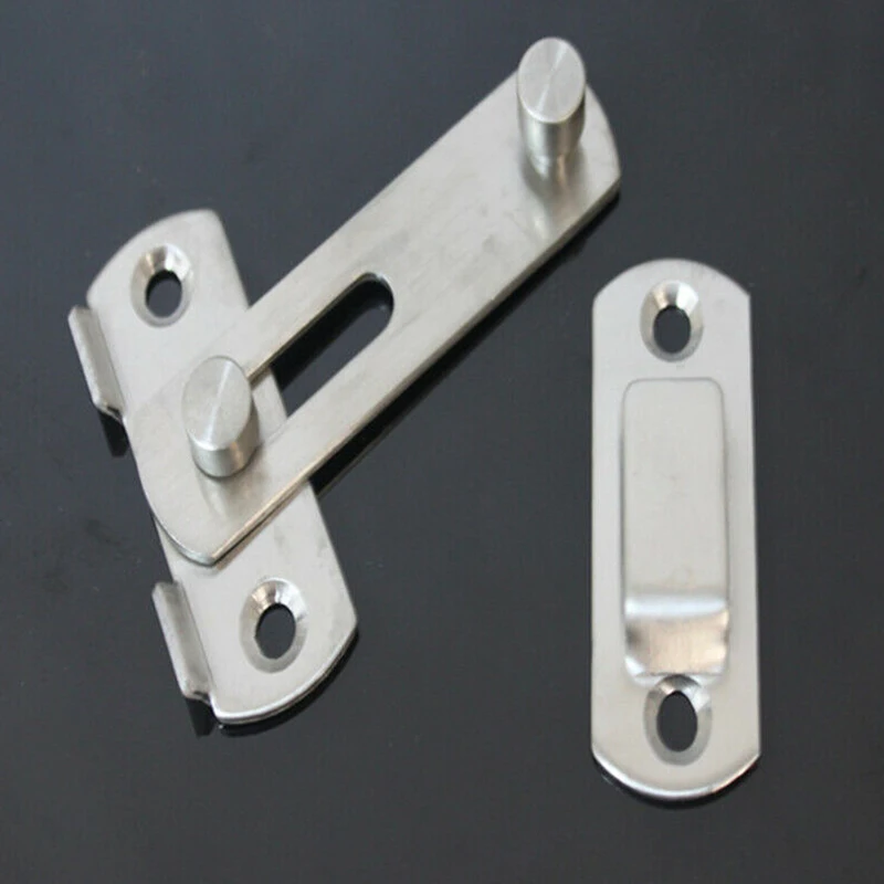 

Stainless Steel Door Buckle Latch Door Latch Safety Bolt Sliding Door Buckle Small Pet Cage Door Lock With 4 Screws