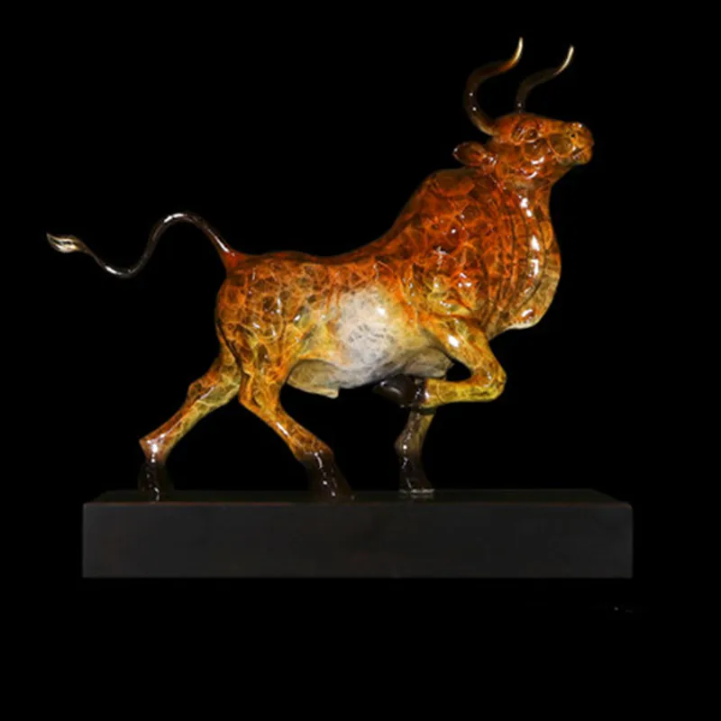 

Copper Cow Ornaments Wall Street Cattle Opening Gift Lucky Town Home Living Room Porch Office Desk Art Decor Business Gift M2500