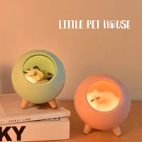 cat led night light touch sensor dimmable desk table lamp usb rechargeable bedroom bedside lamp for children baby birthday gift