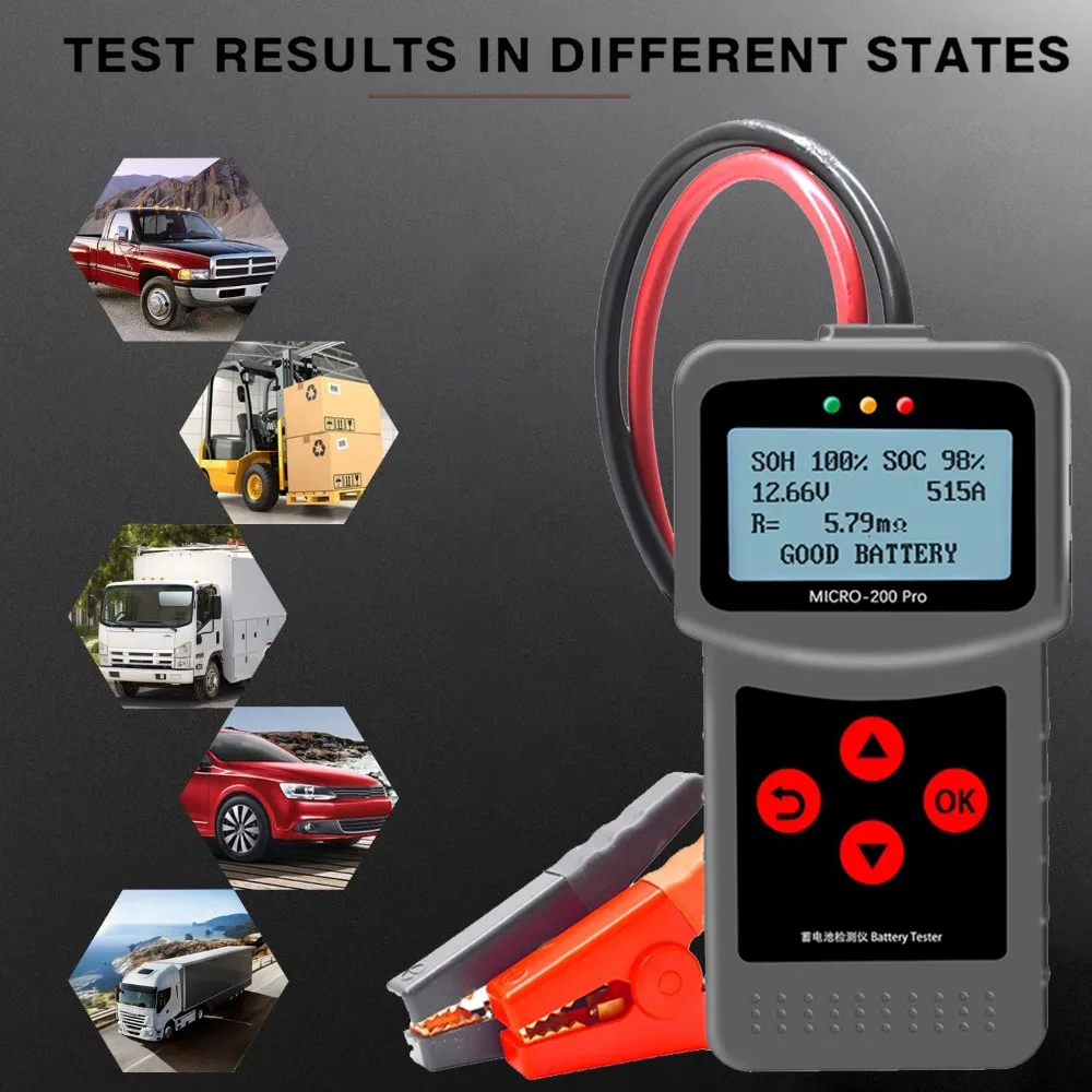 12V 24V MICRO 200 автомобиля gppro Батарея тестер мульти Язык цифровой свинцово кислотный