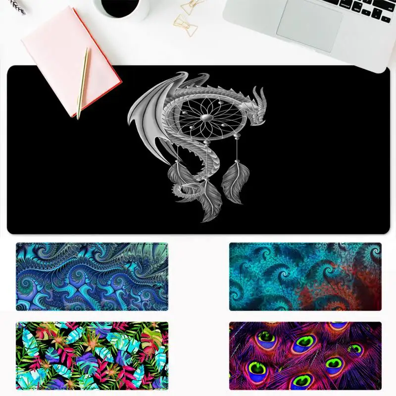 

Trendy Dream Catcher Feather Pattern Gaming Mouse Pad Gamer Keyboard Maus Pad Desk Mouse Mat Game Accessories For Overwatch