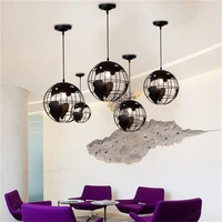 black creative loft continental single retro globe chandelier modern metallic lounge caf%c3%a9 casual ceiling lamp