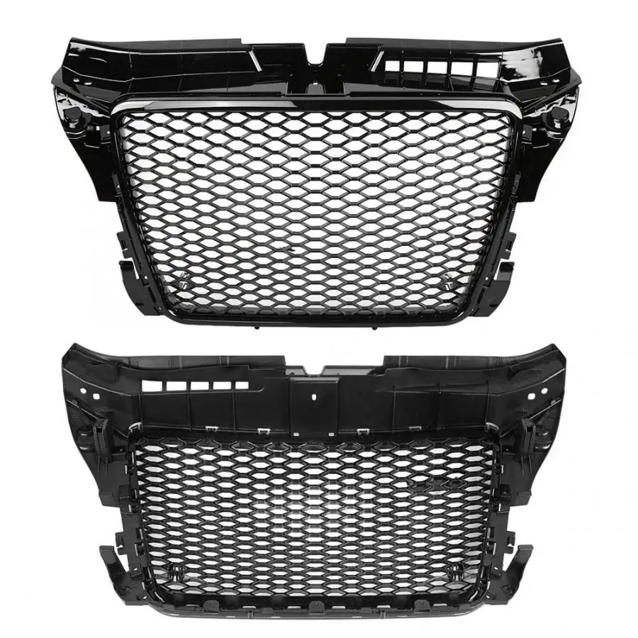 

Для RS3 Style Front Sport Hex Mesh Honeycomb Hood решетка глянцевый черный для Audi A3/S3 8P 2009 2010 2011 2012 2013