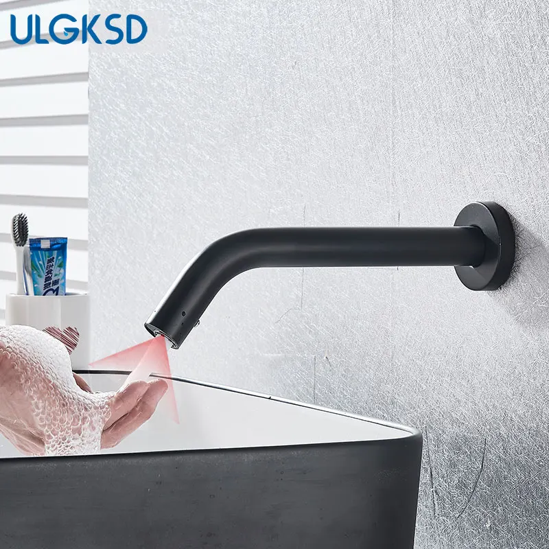 ULGKSD черный настенный кран для раковины ванной комнаты холодной воды ручной