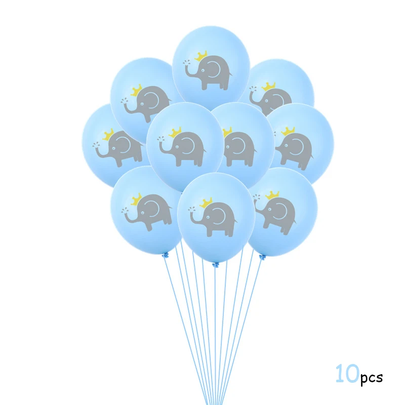 Мультяшный Детский слон вечерние одноразовые столовые приборы тарелка бумажная чашка полотенце Дети День Рождения Вечеринка для украшения детского душа вечерние принадлежности - Цвет: balloon 10pcs