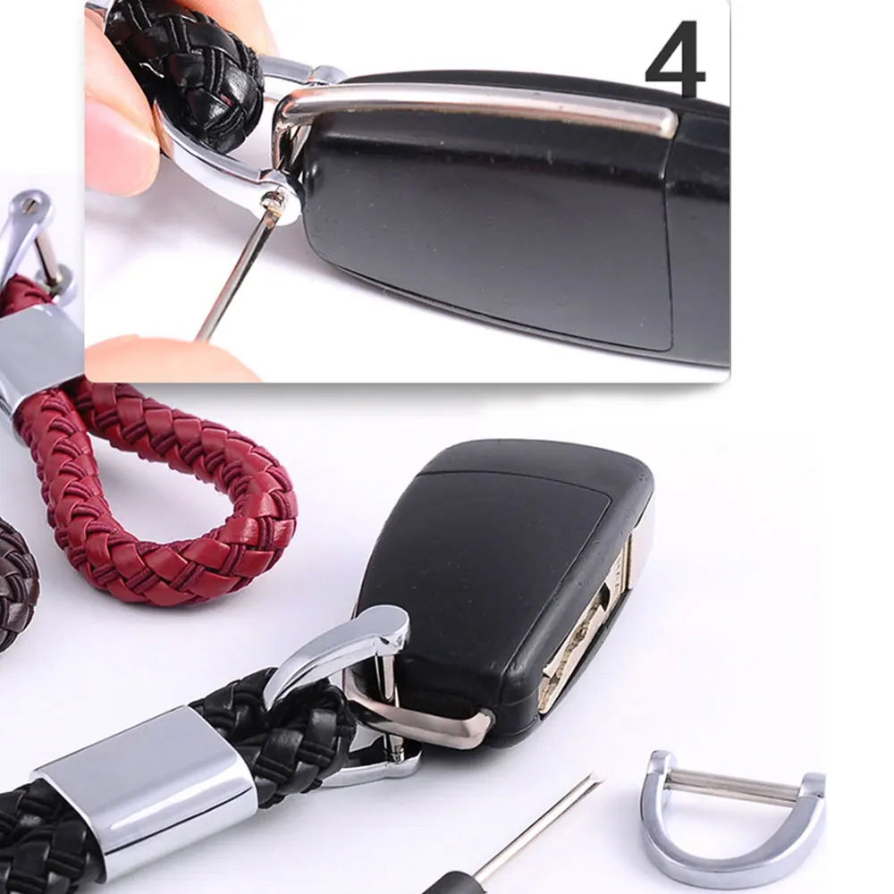 DSYCAR 1 набор ручной работы кожаный шнур плетеный брелок подвеска для