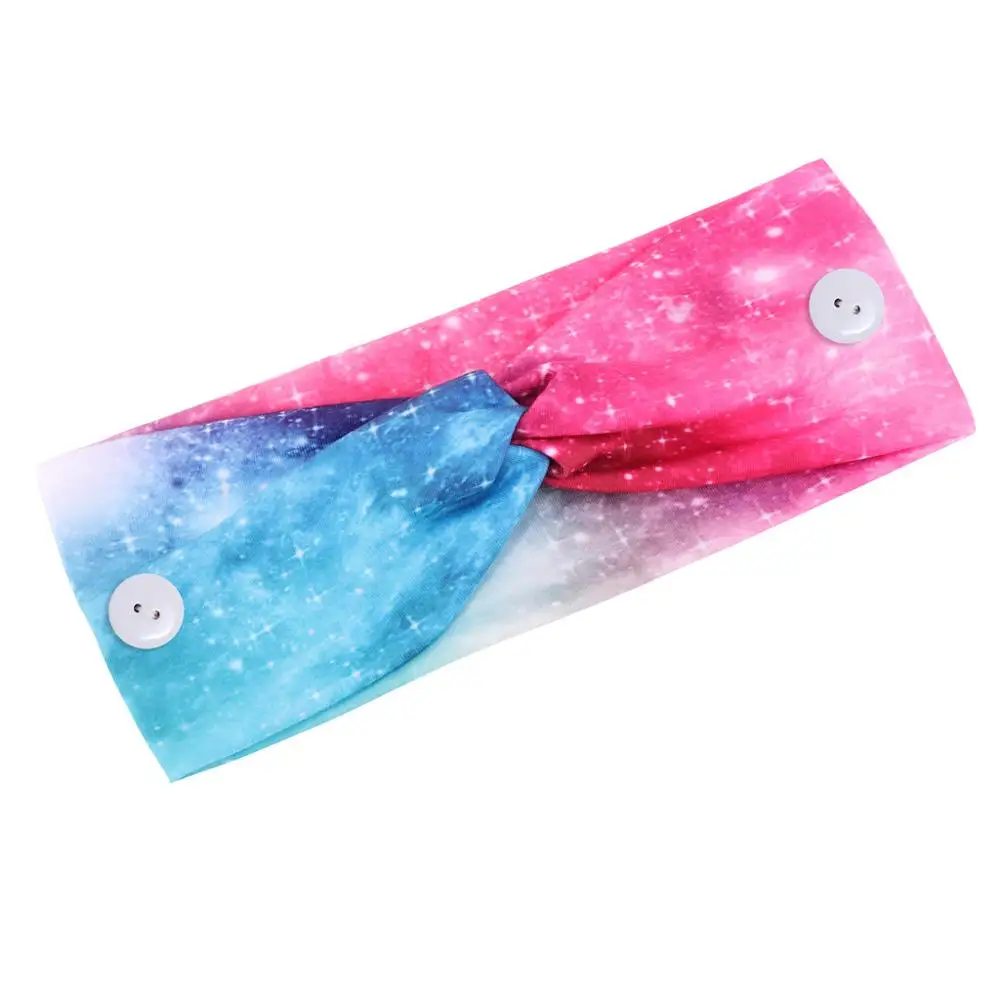 2020 New Fashion Print women girls Headbands ladies Turban headwear bow hair Ribbons with buttons Bandanas Hair Accessories |