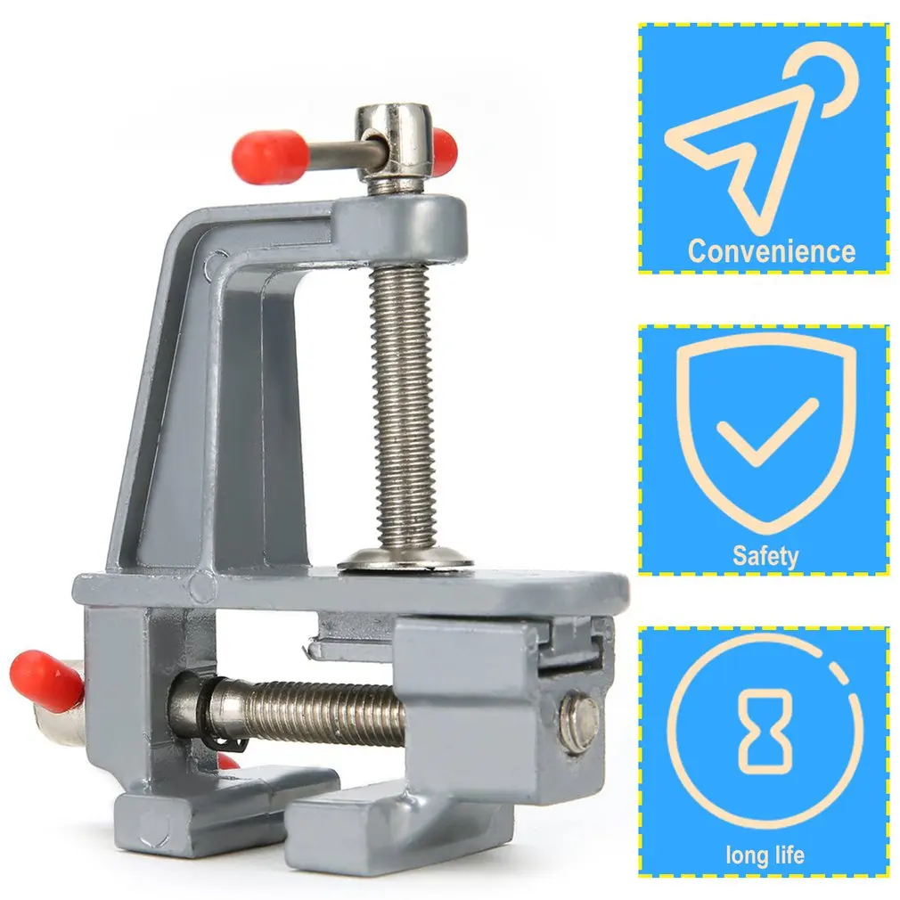 Aluminum Bench Vise Woodworking Table Clamp Crimping Hand Tool Table Vise Mini Locksmith Clip Small Jewelers DIY Parts