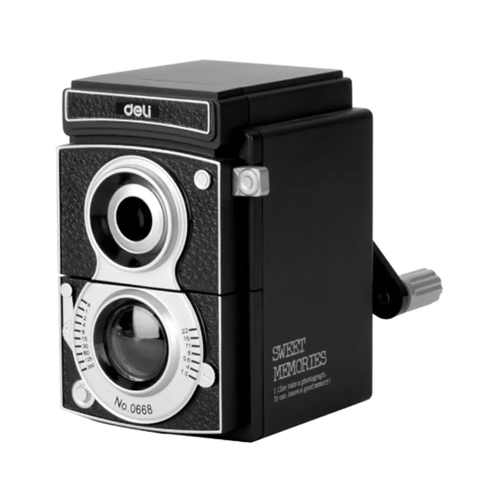 Deli 0668 Mechanical Pencil Sharpener Innovative Manual Sharpening Tool Camera Design School Stationery For Student | Канцтовары для