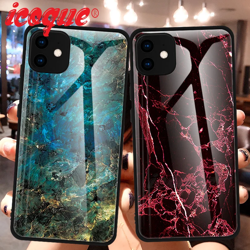 Роскошный чехол из закаленного стекла для iPhone 11 Pro Max XS XR X телефона 5 6 6s 7 8 Plus