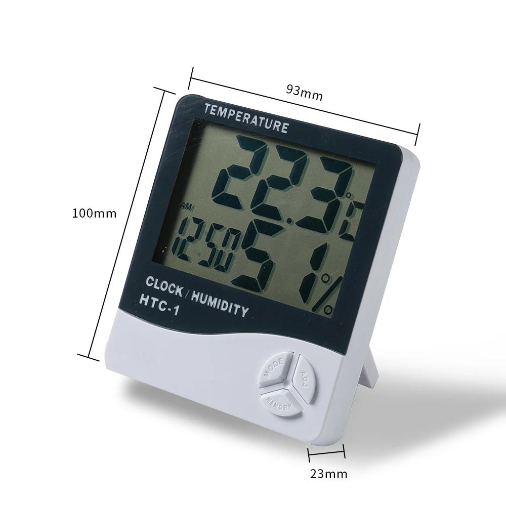Multifunction Thermometer Hygrometer Automatic Electronic Temperature Humidity Monitor Clock 3.2inch Large LCD Screen | Инструменты