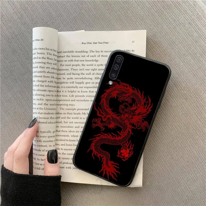 

Chinese Red Dragon art Phone Case For Samsung galaxy S 9 10 20 A 10 21 30 31 40 50 51 71 s note 20 j 4 2018 plus