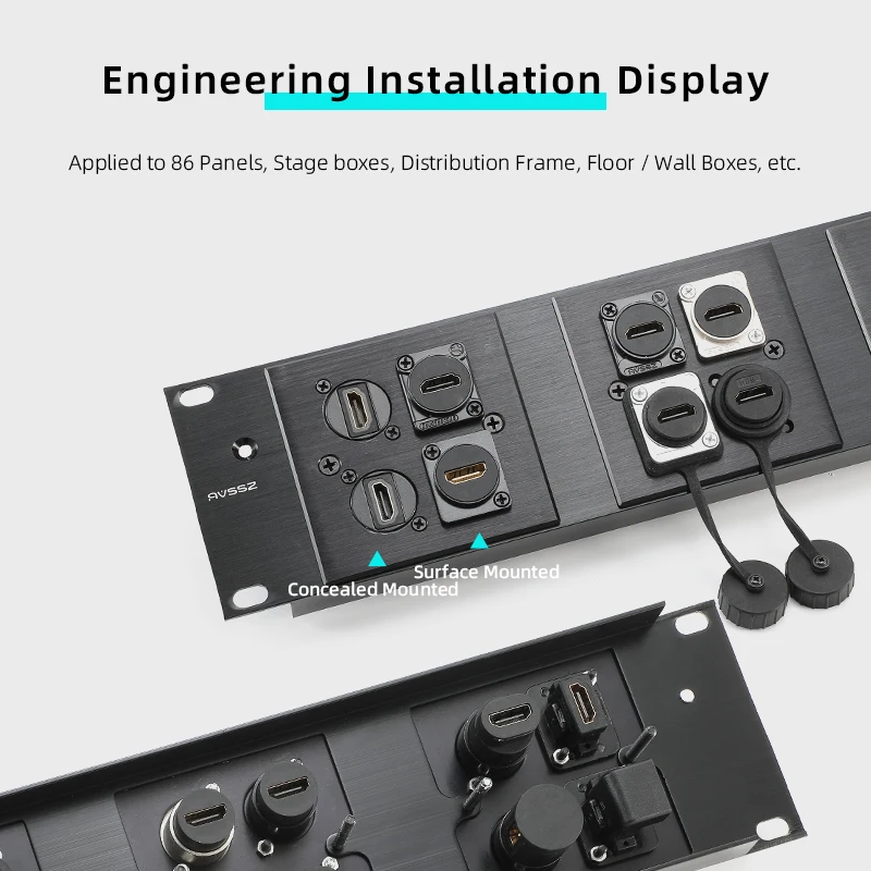 Адаптер разъема HDMI типа D AVSSZ 2.0 для разъемов прямого и правого угла 4K HD, женский разъем конвертера док-станции с аудио-видео-коннектором.