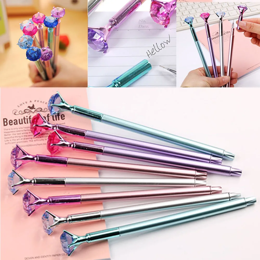 

Creative Multi-styles Diamond Head Crystal Ball Pen Signature Pen Concert Gel Pen Pen School Office Stationery Student Gift