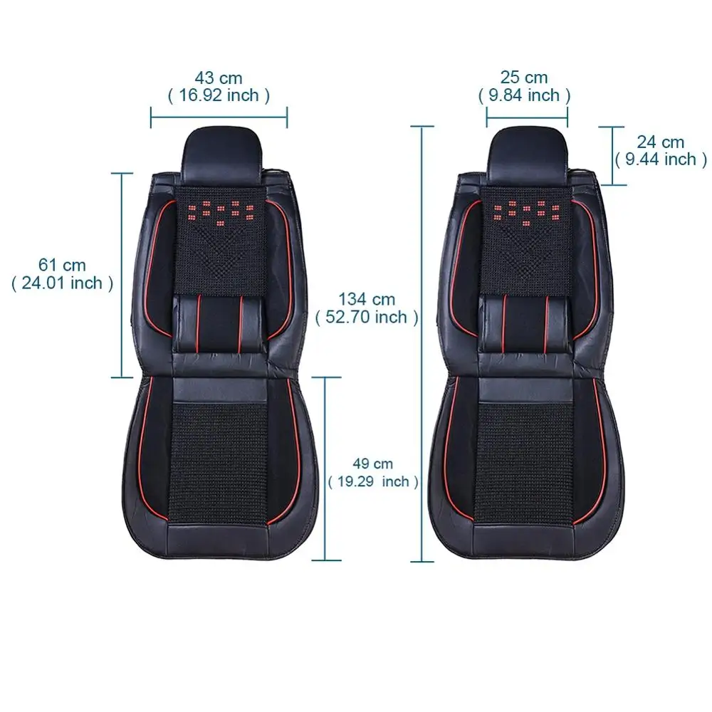 

Compatible Universal Full PU Fabric Car Front Seat Cushion Cover Seat Protector Covers Auto Interior Accessories