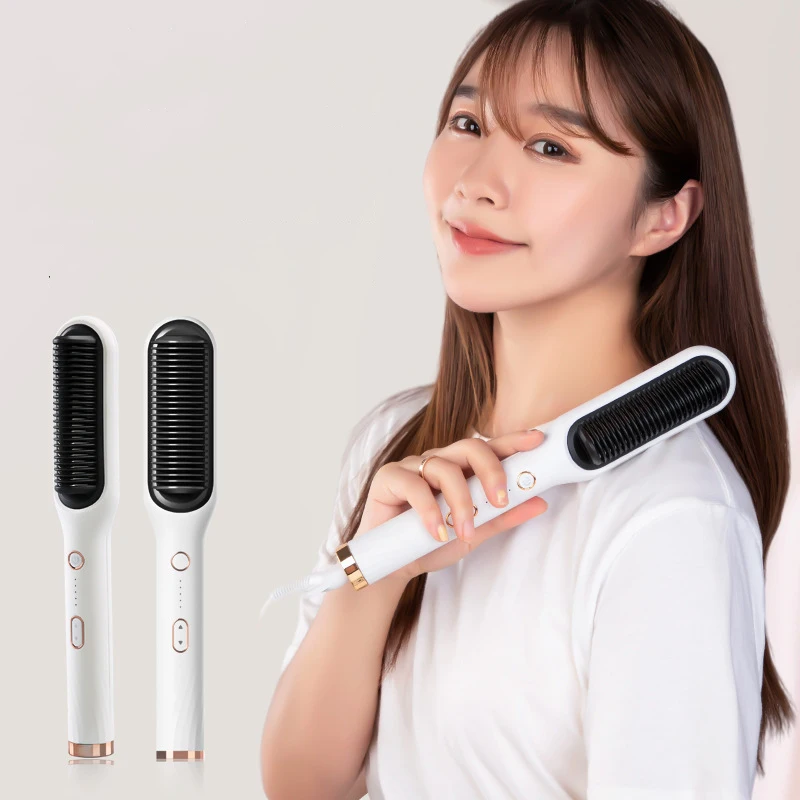 

Electric Ceramic Hair Straightener Brush Fast Straightening Negative Ion Curler Wet and Dry Curling Iron Hair Care Styling Tools