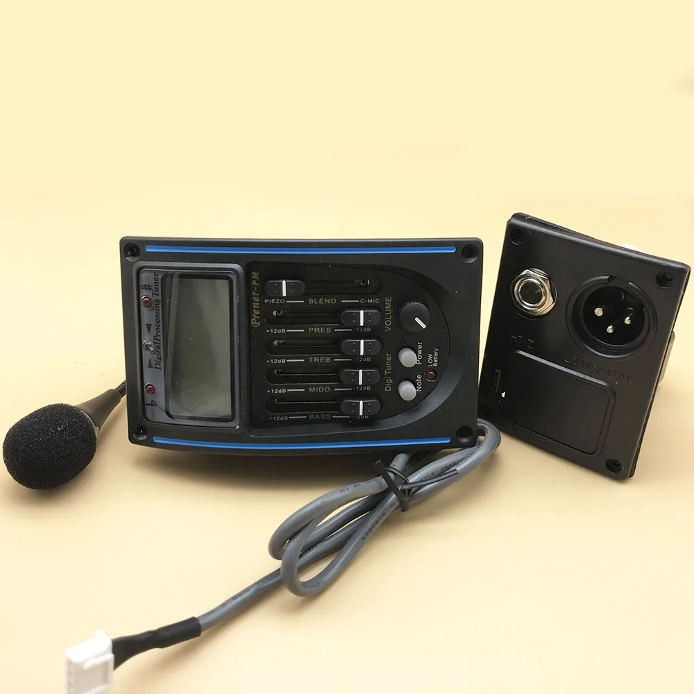 LC-5 5 полос акустической гитары звукосниматель EQ Preamp LCD тюнер пьезо Эквалайзер