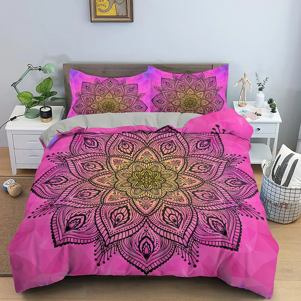 

3D Printing Datura Beding Set Duvet Cover Set For Home Textiles Kids Boy Comfortable Bedding Set Queen Bedclothes Bohemia