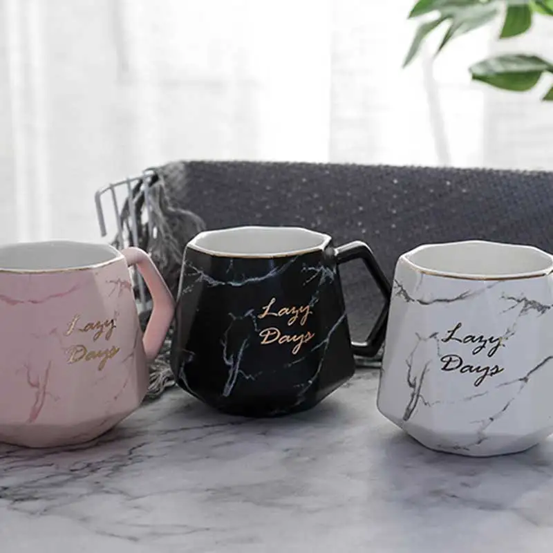 Прямая поставка Скандинавская кружка чашка с мраморной текстурой керамическая