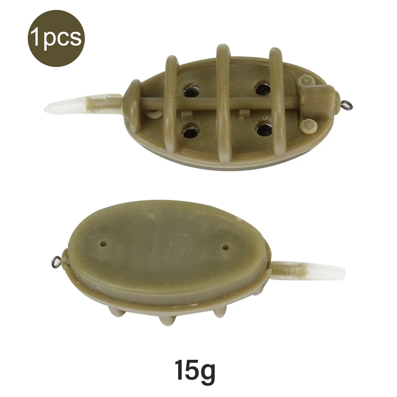 1pcs 15g feeder Mosodo, форма для ловли карпа, 15 г, 20 г, 25 г, 35 г, 30 г, 40 г, 50 г, 60 г, встроенные кормушки, высокая емкость, свинцовое грузило, Метатель наживки - Цвет: 1pcs 15g feeder