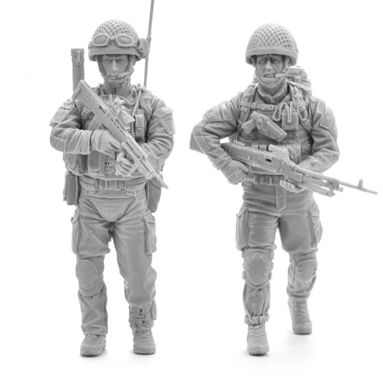 

1/35 2 paratroopers, British Army, Resin Model Soldier GK, Modern military theme, Unassembled and unpainted kit