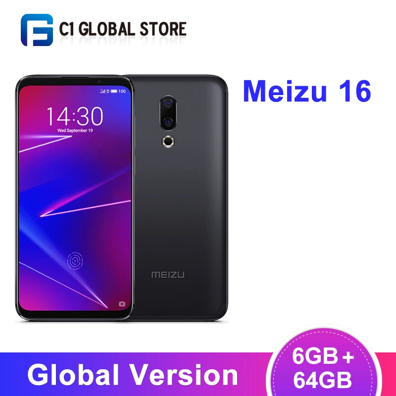 Оригинальный глобальная версия смартфона Meizu 16 6 ГБ 64 распознавание лица