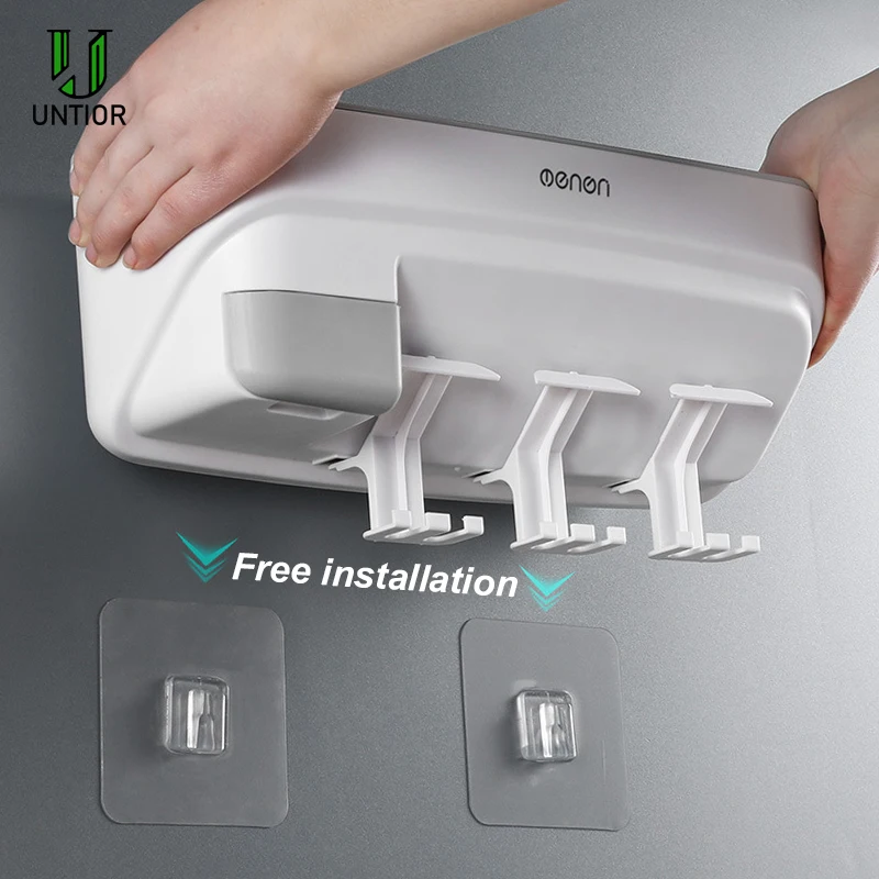 Настенный держатель для зубной пасты и щетки хранения туалетных принадлежностей