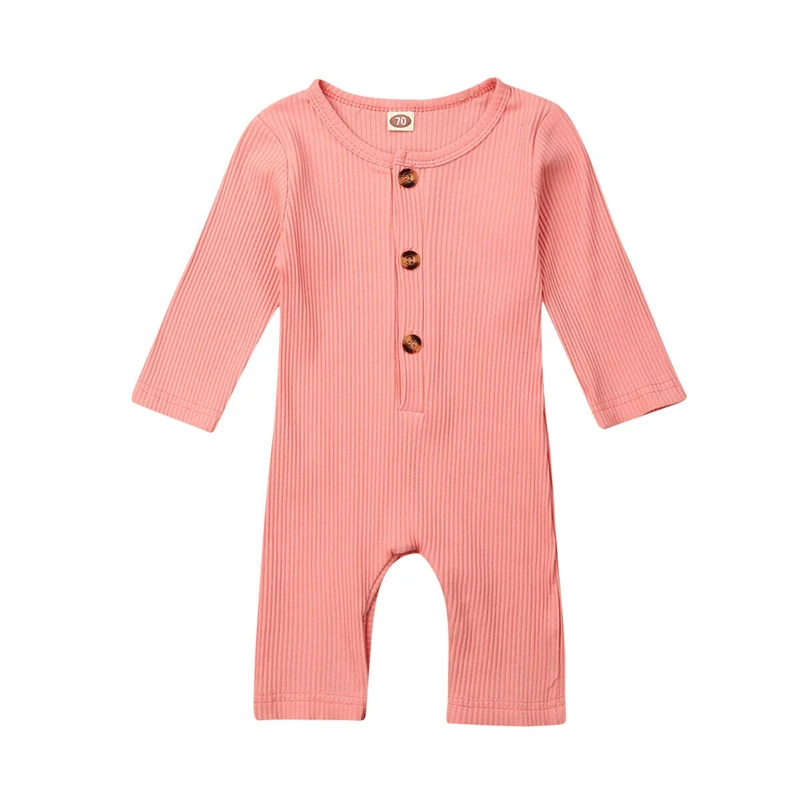 Детский хлопковый комбинезон на пуговицах с длинным рукавом | Мать и ребенок