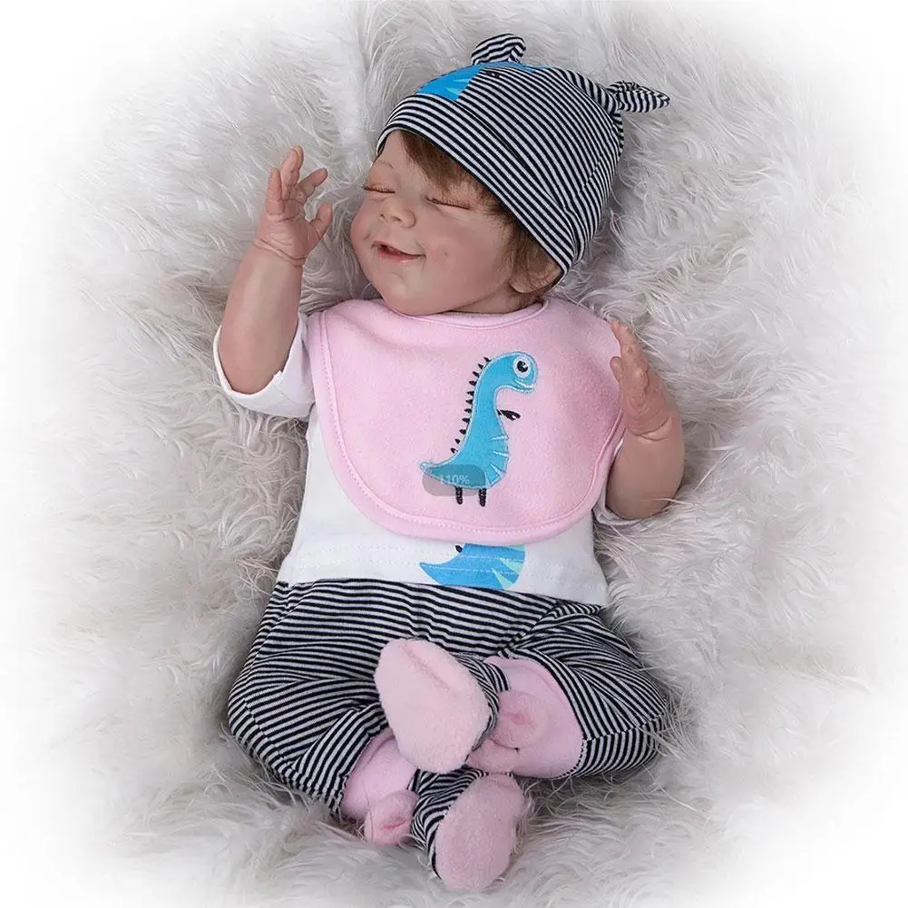 

Super Soft Memory Dolls Reborn Dolls Rooted Fiber Children's Cloth Day Reborn Silicone Body Hair Gifts J1J5