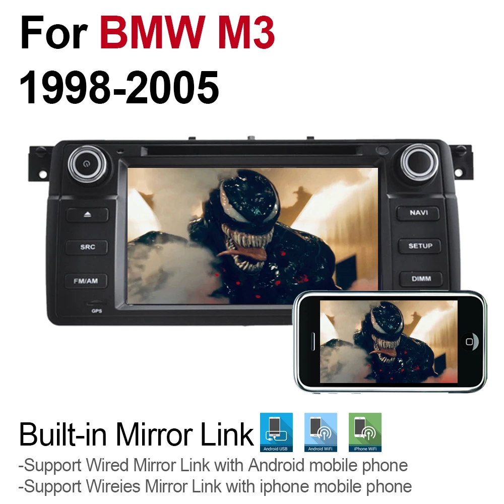 Автомобильный мультимедийный плеер 2 Din Android 9 Авторадио для BMW M3 1998 ~ 2005 DVD GPS 8 ядер 4