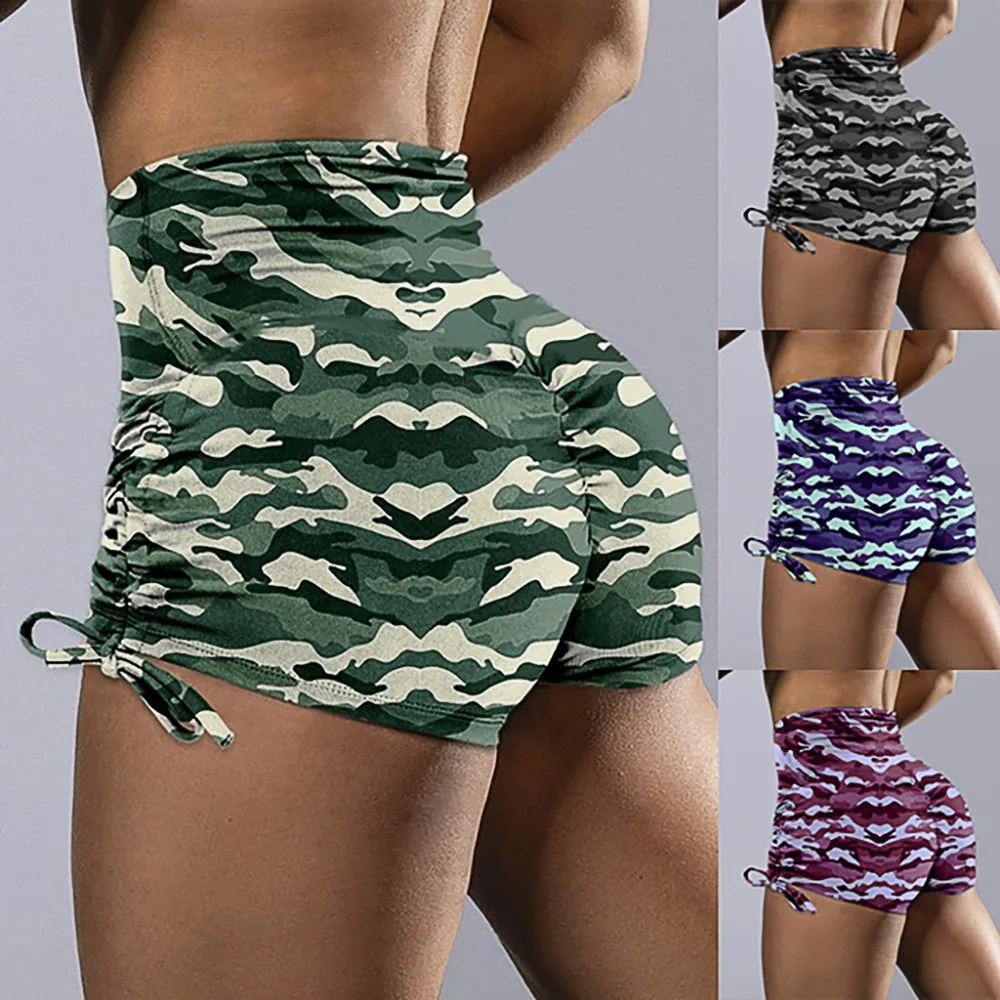 

Summer Camouflage Short Legging Women Skinny High Waist Sport Mini Pants Push Up Jogger Fitness Sweatpant Ladies Legging Trouser