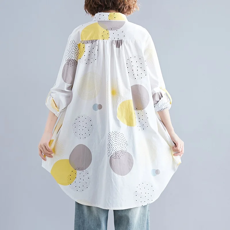 Хлопковые винтажные корейские модные элегантные рубашки для блузки