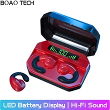 Wireless Earphone Bone Conduction Bluetooth 5.0 Headphone Charging Box Wireless Stereo Sports Waterproof Earbuds With Microphone