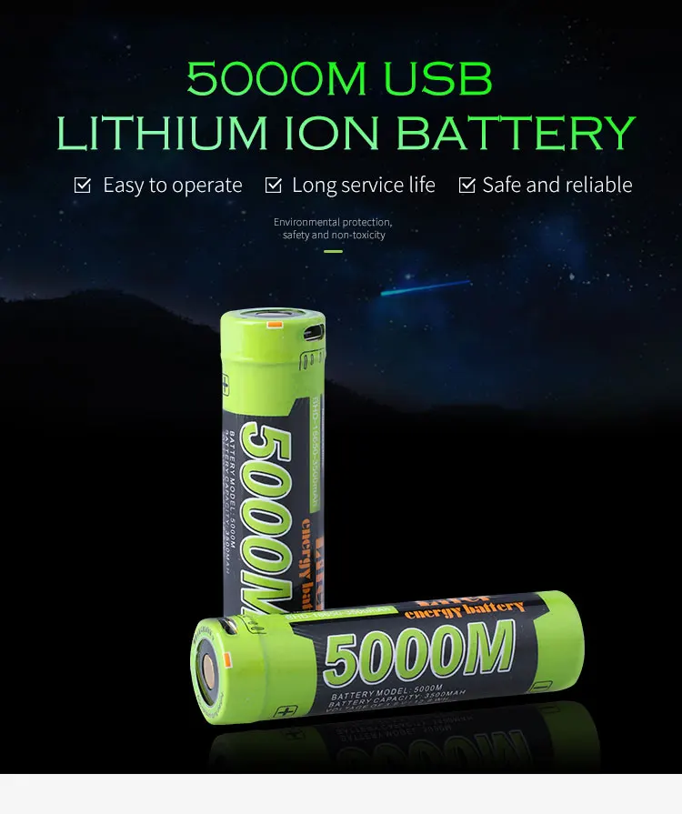 1PCS 5000M Mobile charging battery Micro USB 18650 3.7V 3500mAh Li-ion Rechargeable Battery 4 LED Indicator Power bank