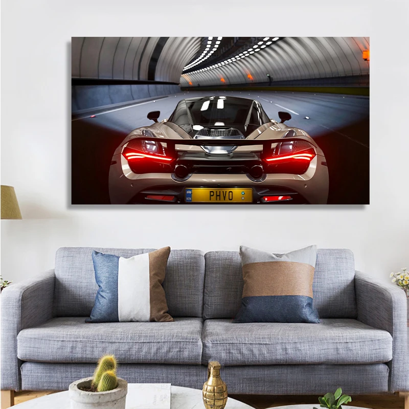 

Supercar McLaren 720s fried tunnel living room home decoration canvas painting frameless wall picture
