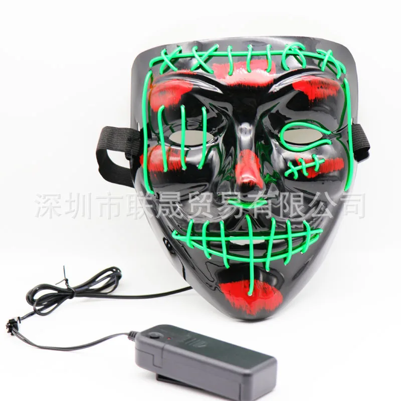 Маска светодиодсветодиодный светящаяся в темноте для Хэллоуина 2021 |