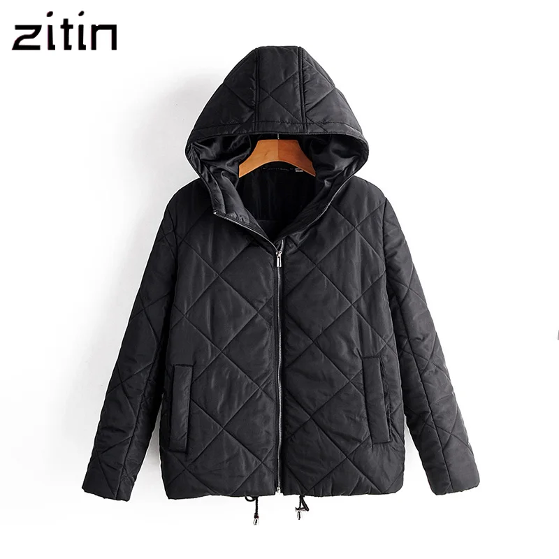 Женская Стеганая куртка на молнии теплая винтажная верхняя одежда с длинными