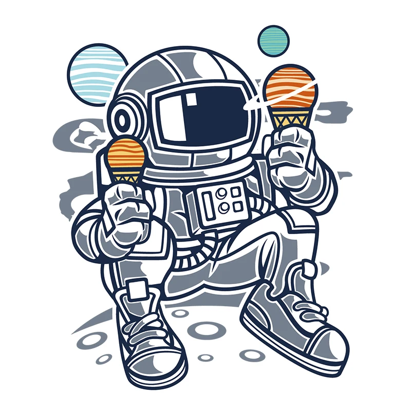 

Забавный модный постер Three Ratels QC407 для граффити астронавт-мороженое самоклеящееся съемное украшение для дома