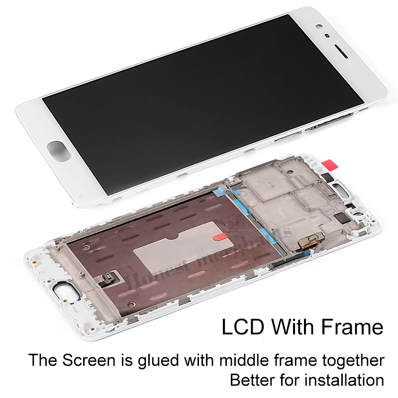 5 5 original mobile phone lcds for oneplus 3 3t a3000 a3010 1 3 display touch screen with frame replacement lcd screen free global shipping