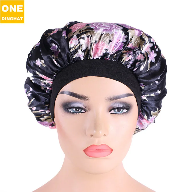 

Новая роскошная широкая атласная шапка-повязка Удобная шапка для ночного сна Кепка для выпадения волос тюрбан аксессуары для волос с цифро...