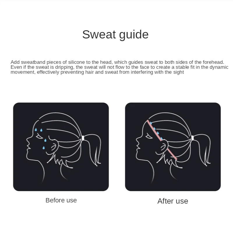 

Yoga Sports Anti-Slip Headband Sweat Absorption Running Non-slip Hair bands Fitness Basketball Sweatband 3 Colors