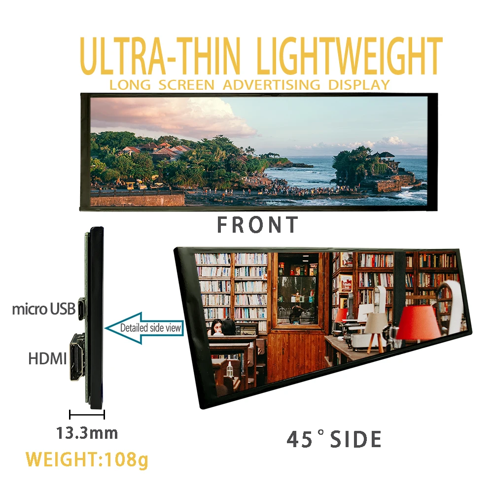 7 9 дюймовый IPS ПК чехол вторичный экран 400x1280 TFT LCD контроль температуры ультра
