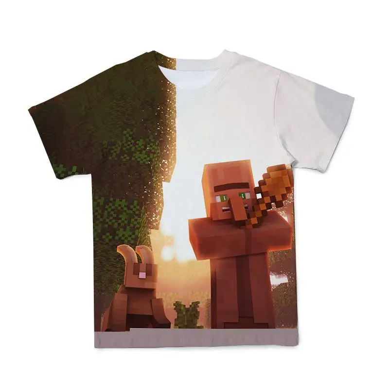 

Детская футболка с рисунком игры Mine Sea, Лидер продаж, футболки для мальчиков и девочек с 3D рисунком, модная Популярная Игровая детская одежда...