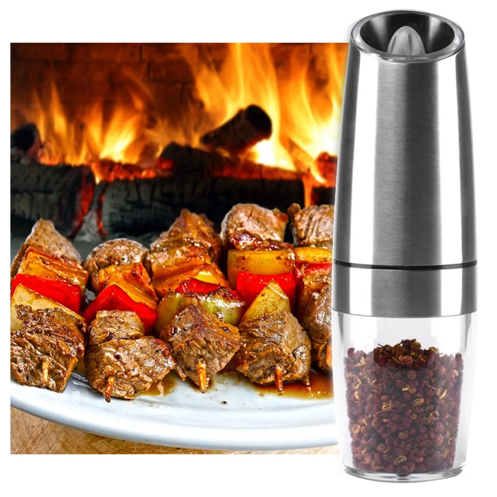 

New Automatic Electric Pepper Grinder Salt Mill With LED Light Free Kitchen Seasoning Grinding Tool Automatic Mills Dropshipping