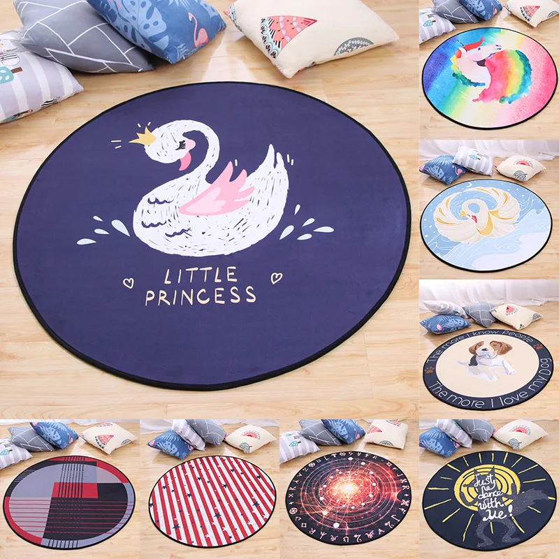 

Zeegle Round Carpet For Living Room Dog Pattern Child Bedroom Non-slip Mat Bath Rug Coffee Table Floor Tapete Area Mat