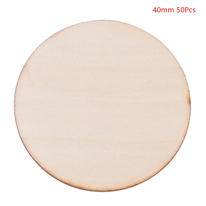 40mm 5-100 шт DIY ремесло необработанные кусочки натурального дерева круги бревна диски для Рождества DIY ремесло деревенские Свадебные украшения - Цвет: 40mm