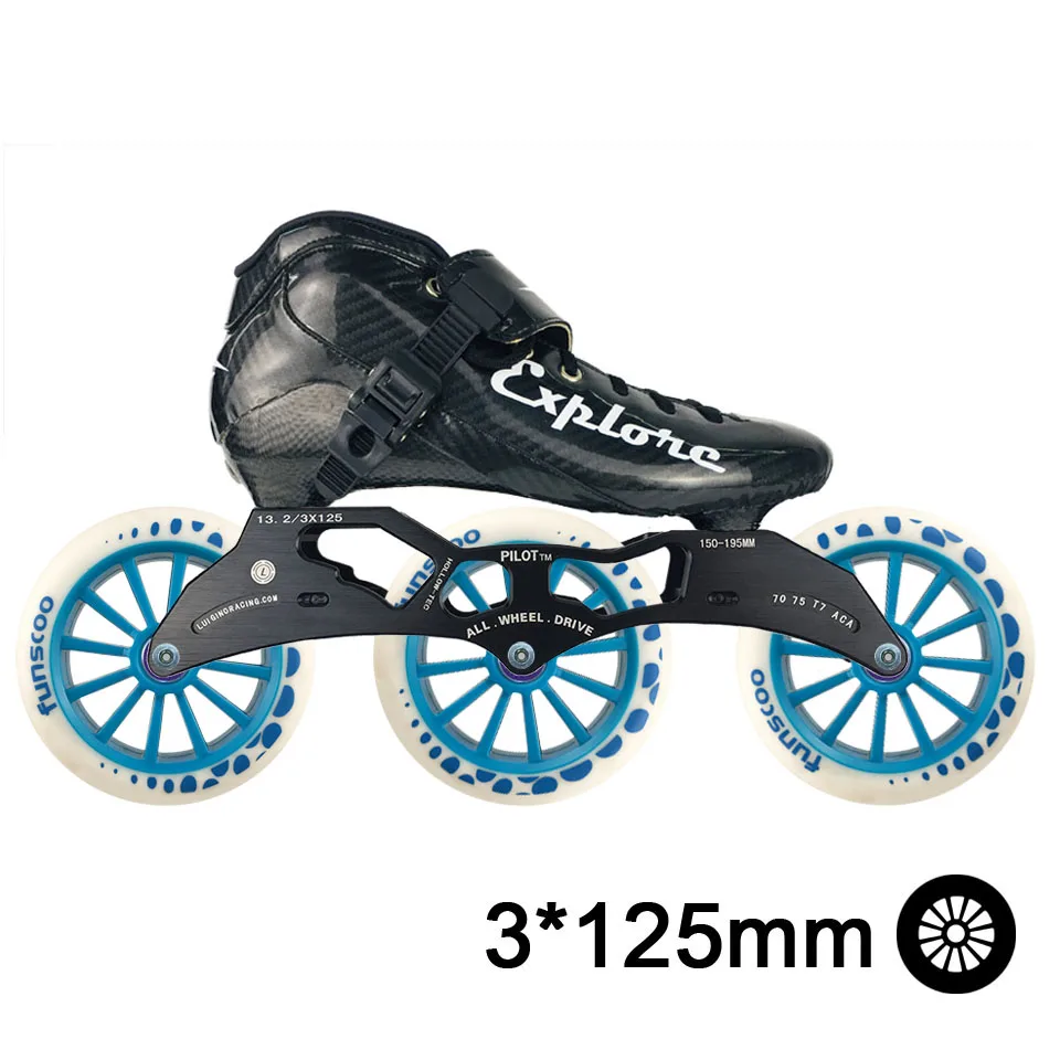 Black White ISPORTS скоростные роликовые коньки из углеродного волокна для соревнований 3*125 мм или 4*100/110 мм уличные гоночные коньки Patines роликовые коньки SH56 - Цвет: Black White