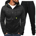 Костюм спортивный мужской с капюшоном, кофта с длинным рукавом и толстовка, спортивный комплект, весна-осень